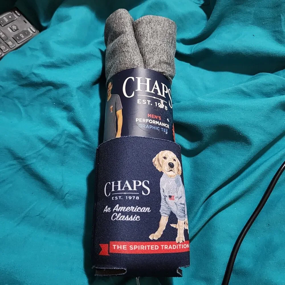 Chaps Gray XL Shirt Short Sleeve Mens Barrel of Sunshine & Whiskey W/free Coozie